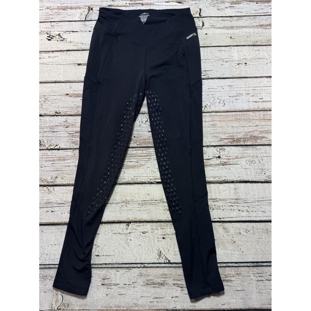 Kerrits Women's Coolcore Silicone Full Leg Riding Tights Breeches Black Small